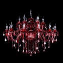 18 Light (12+6) 2 Tiers Red Candle Style Crystal Chandelier