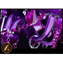 6 Light Purple Candle Style Crystal Chandelier