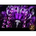 6 Light Purple Candle Style Crystal Chandelier