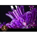6 Light Purple Candle Style Crystal Chandelier