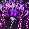 6 Light Purple Candle Style Crystal Chandelier