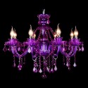 8 Light Purple Candle Style Crystal Chandelier