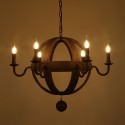 6 Light Country Vintage Wooden Chandelier