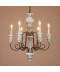 6 Light Single Tier Country Vintage Wooden Chandelier