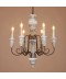 6 Light Single Tier Country Vintage Wooden Chandelier