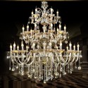 30 Light (15+10+5) 3 Tiers Cognac Colour Candle Style Crystal Chandelier