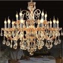 15 Light (10+5) 2 Tiers Amber Candle Style Crystal Chandelier