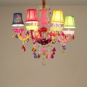 6 Light Multi Colours Kids Room Candle Style Crystal Chandelier