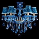6 Light Blue Candle Style Crystal Chandelier