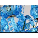 6 Light Blue Candle Style Crystal Chandelier