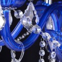 6 Light Blue Mediterranean Style Candle Style Crystal Chandelier