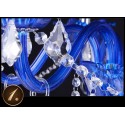 18 Light (12+6) 2 Tiers Blue Mediterranean Style Candle Style Crystal Chandelier