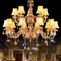 15 Light (10+5) 2 Tiers Amber Candle Style Crystal Chandelier