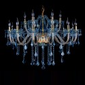 18 Light (12+6) 2 Tiers Blue Candle Style Crystal Chandelier