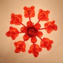 8 Light Red Purple Blue Candle Style Crystal Chandelier