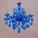 8 Light Red Purple Blue Candle Style Crystal Chandelier