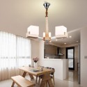 3 Light Single Tier Wooden Modern/ Contemporary Chandelier