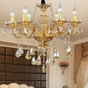6 Light Amber Candle Style Crystal Chandelier