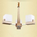 3 Light Single Tier Wooden Modern/ Contemporary Chandelier