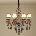 8 Light Gray Candle Style Crystal Chandelier