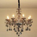 8 Light Gray Candle Style Crystal Chandelier