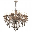 18 Light (12+6) 2 Tiers Gray Candle Style Crystal Chandelier