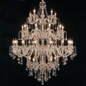 35 Light (5+15+10+5) 3 Tiers Cognac Colour Huge Candle Style Crystal Chandelier