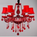 6 Light Red Candle Style Crystal Chandelier