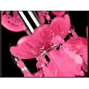 6 Light Pink Candle Style Crystal Chandelier