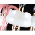 6 Light Pink Kids Room Candle Style Crystal Chandelier