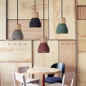 Single Light Modern/ Contemporary Multi Colors Wood Cement Pendant Light