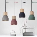 Single Light Modern/ Contemporary Multi Colors Wood Cement Pendant Light