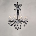 8 Light Black Retro Candle Style Crystal Chandelier