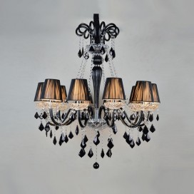 10 Light Black Retro Candle Style Crystal Chandelier