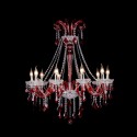 10 Light Red Candle Style Crystal Chandelier