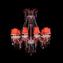 10 Light Red Candle Style Crystal Chandelier