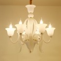 6 Light White Candle Style Crystal Chandelier