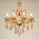 8 Light Amber Candle Style Crystal Chandelier