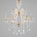 6 Light Gold Candle Style Crystal Chandelier