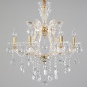 6 Light Gold Candle Style Crystal Chandelier