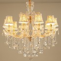 10 Light Gold Candle Style Crystal Chandelier