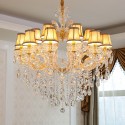 18 Light (12+6) 2 Tiers Gold Candle Style Crystal Chandelier