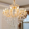 18 Light (12+6) 2 Tiers Gold Candle Style Crystal Chandelier