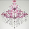 18 Light (12+6) 2 Tiers Rose Red Candle Style Crystal Chandelier