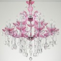 18 Light (12+6) 2 Tiers Rose Red Candle Style Crystal Chandelier