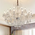 18 Light (12+6) 2 Tiers Clear Candle Style Crystal Chandelier