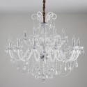 18 Light (12+6) 2 Tiers Clear Candle Style Crystal Chandelier