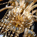 6 Light Amber Candle Style Crystal Chandelier