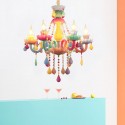6 Light Multi Colours Macaron Kids Room Candle Style Crystal Chandelier