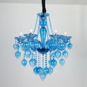 6 Light Blue Candle Style Crystal Chandelier